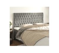 Vidaxl Têtes De Lit 4 Pcs Gris Clair 100x7x78/88 Cm Velours Gris