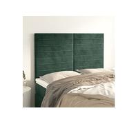 vidaXL 4 x Têtes de Lit Meubles de Chambre à Coucher Accessoires de Lit Simple Têtes de Cadre de Lit Intérieur Vert Foncé 72x5x78/88 cm Velours