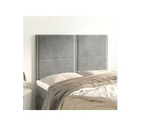 Vidaxl Têtes De Lit 4 Pcs Gris Clair 72x5x78/88 Cm Velours Gris
