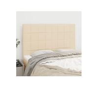 4x Têtes de Lit Meubles de Chambre à Coucher Accessoires de Lit Simple Têtes de Cadre de Lit Intérieur Crème 72x5x78/88 cm Tissu