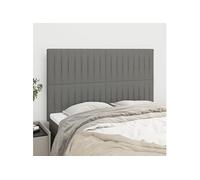 4 x Têtes de Lit Meubles de Chambre à Coucher Accessoires de Lit Simple Têtes de Cadre de Lit Intérieur Gris Foncé 72x5x78/88 cm Tissu