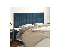 Vidaxl Têtes De Lit 4 Pcs Bleu Foncé 80x5x78/88 Cm Velours Bleu