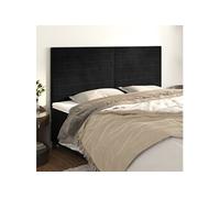 Hoofdborden 4 st 80x5x78/88 cm fluweel zwart3116528