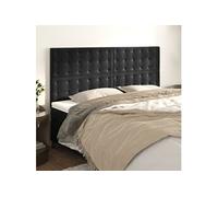 Hoofdborden 4 st 80x5x78/88 cm fluweel zwart3116822