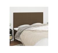 vidaXL Tête de Lit Meubles de Chambre à Coucher Accessoires de Lit Simple Têtes de Cadre de Lit Intérieur Marron Foncé 160x5x118/128 cm Tissu
