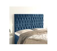 Vidaxl Têtes De Lit 4 Pcs Bleu Foncé 80x7x78/88 Cm Velours Bleu