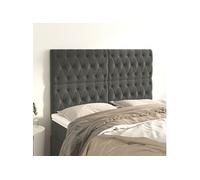 Vidaxl Têtes De Lit 4 Pcs Gris Foncé 80x7x78/88 Cm Velours Gris