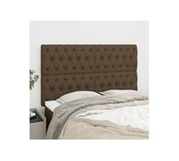 Vidaxl Têtes De Lit 4 Pcs Marron Foncé 80x7x78/88 Cm Tissu Marron