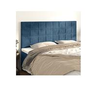 vidaXL Tête de lit Velours Bleu foncé 180x5x118/128 cm