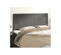 Vidaxl Têtes De Lit 4 Pcs Gris Foncé 90x5x78/88 Cm Velours Gris