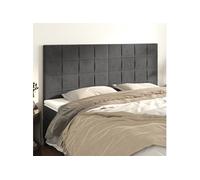 vidaXL Têtes de lit – Lot de 4 – Velours gris foncé – 90x5x78/88 cm