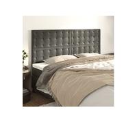 Vidaxl Têtes De Lit 4 Pcs Gris Foncé 90x5x78/88 Cm Velours Gris