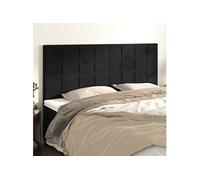 Vidaxl Têtes De Lit 4 Pcs Noir 90x5x78/88 Cm Velours Noir