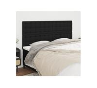 Vidaxl Têtes De Lit 4 Pcs Noir 90x5x78/88 Cm Tissu Noir