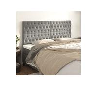 Vidaxl Têtes De Lit 4 Pcs Gris Clair 90x7x78/88 Cm Velours Gris