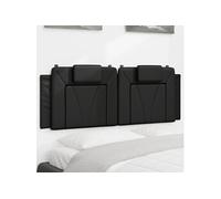 Coussin de Tête de Lit, Oreiller de Lecture avec Fermeture à Glissière, Coussin de Lecture pour Lit Chambre, Noir 120 cm Similicuir