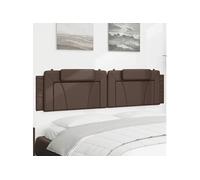 vidaXL Coussin de tête de lit marron 200 cm similicuir