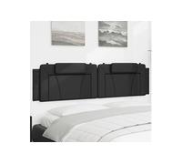 Vidaxl Coussin De Tête De Lit Noir 200 Cm Similicuir Noir