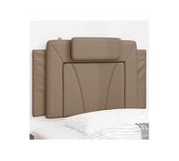 Coussin de Tête de Lit, Oreiller de Lecture avec Fermeture à Glissière, Coussin de Lecture pour Lit Chambre, Cappuccino 90 cm Similicuir