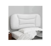 Coussin de Tête de Lit, Oreiller de Lecture avec Fermeture à Glissière, Coussin de Lecture pour Lit Chambre, Blanc 90 cm Similicuir