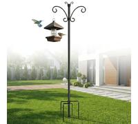 Hoofun Crochet de berger pour nichoir de jardin : 234cm de hauteur avec tête de papillon et piquet renforcé, en tube métallique de 19 mm d'épaisseur pour l'extérieur, pour lanternes, lumières