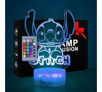Hoofun Lampada Stitch: 16 Colori Stitch Luce Notturna, Lampara LED 3d Illusione con Telecomando y Smart Touch,Idea Regalo di Natale Stitch Decorazione Per la Camera dei Bambini