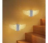 Hoofun Veilleuse Détection de Mouvement Capteur Crépusculaire, Lot de 2 Veilleuses LED, 3 Modes Aigle 500mAh Rechargeable, Magnétique Sans Fil Veilleuse, pour Cuisine, Chambre, Couloir, Penderie