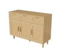 HOOGDLJ Armoire de cuisine, buffet, commode, armoire de rangement avec 3 tiroirs, 3 portes, commode de cuisine avec plan de travail, armoire buffet pour salon, chambre à coucher, couloir, 108 x 40 x