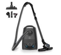 hoogo B3+ Graphite avec brosse de sol Flipflop | Aspirateur avec sac | Puissance d'aspiration puissante de 850 W | Filtre HEPA 14 | Rayon de 11 m | Seulement 74 dB(A) | Capacité de 3 l