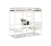 vidaXL Lit mezzanine avec bureau et chaises 90x200 cm en pin massif
