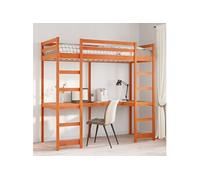 vidaXL Cadre de lit superposé avec bureau 80x200 cm bois pin massif, cadre de lit mezzanine, cadre de lit de cabine, cadre 3308570
