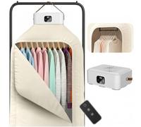 Hooha Sèche-linge portable pliable avec désinfection UV, élément chauffant HRE 600 W, minuterie de 180 min avec télécommande, séchoir à linge suspendu pour la maison, le camping, le dortoir et les