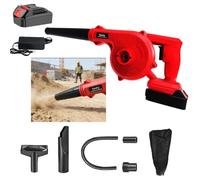 Hooha Souffleur à feuilles sans fil avec batterie 3000 W Aspirateur à main avec sac collecteur de 6 ml Débit d'air : 2,3 m³/min Souffleur sans fil pour enlever la poussière sur les chantiers de