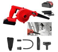 Hooha Souffleur sans fil avec moteur entièrement en cuivre 230 km/h Aspirateur à main avec tube d'aspiration + tube de soufflage Débit d'air : 2,3 m³/min 21 V Souffleur à feuilles sans fil avec sac