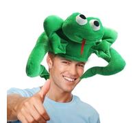 Hooin Chapeau de grenouille. Chapeau de fête fait main en forme de grenouille. Couvre-chef de costume de taille adulte.