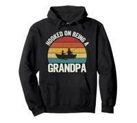 Hooked on Being a Grandpa Fathers Day Fishing Grandpa Sweat à Capuche