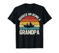 Hooked on Being a Grandpa Fathers Day Fishing Grandpa T-Shirt