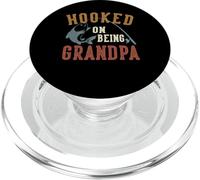 Hooked on Being Grandpa Father's Day Fishing Grandpa PopSockets PopGrip pour MagSafe