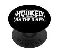 Hooked on The River Peche A La Mouche Truite PopSockets PopGrip Adhésif