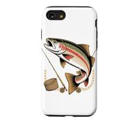 Hooked on Trout Fly Fishing Angler Fishing Pun Coque pour iPhone SE (2020) / 7/8