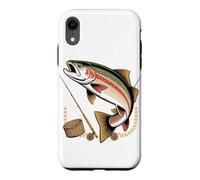 Hooked on Trout Fly Fishing Angler Fishing Pun Coque pour iPhone XR