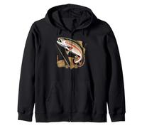 Hooked on Trout Fly Fishing Angler Fishing Pun Sweat à Capuche