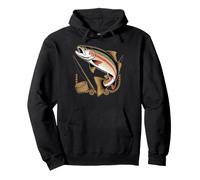 Hooked on Trout Fly Fishing Angler Fishing Pun Sweat à Capuche
