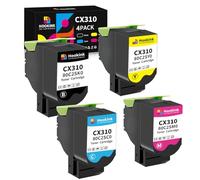 Hookink 4er-Pack 80C2SK0 80C2SC0 80C2SM0 80C2SY0 Toner Compatible avec Lexmark CX310 CX310n CX310 CX310dn CX410 CX410e CX410de CX410dte CX510 CX510de CX510dhe Imprimante