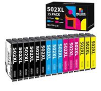 Hookink 502XL Cartouches d'encre Multipack Compatibles pour Epson 502XL 502 XL Cartouches d'encre pour Expression Home XP-5105 XP-5100 XP5105 Workforce WF-2860DWF WF-2865DWF WF-2860(Lot de 15)