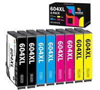 Hookink 8-Pack 604XL Cartouche d'encre Compatible pour Epson 604XL 604 XL Multipack pour Expression Home XP-2200 XP-2205 XP-3200 XP-3205 XP-4200 XP-4205 WF-2910 WF-2930 WF-2935 WF-2950