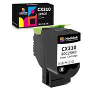 Hookink Cartouche de Toner Compatible 2500Pages 80C0S10 800S1 80C2SK0 80C20K0 80C2SKE 80C20KE 802K 802SK 802KE 802SKE Compatible avec Lexmark CX310 CX310n (1 Noir)