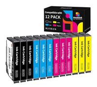 Hookink Lot de 12 Cartouches d'encre Compatibles avec Epson 405XL pour Workforce Pro WF-3820DWF WF-3825DWF WF-4830DTWF WF-4820DWF WF-4825DWF Workforce WF-7840DTWF WF-7830DTWF WF-7835DTWF