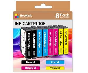 Hookink Pack de 8 Compatibles pour 502XL Cartouches d'encre pour Epson Imprimantes Workforce WF-2865 WF-2880 WF-2885 Expression Home XP-5105 XP-5150 XP-5155 (2Noir 2Cyan 2Magenta 2Jaune)