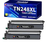 Hookink TN248XL TN-248XL TN248 Toner Compatible avec Brother TN248 TN-248 pour MFC-L3760CDW Toner DCP-L3560CDW HL-L3240CDW MFC-L3740CDWE HL-L3220CW DCP-L3520CDW MFC-L8390CDW Imprimante(2 Noir)